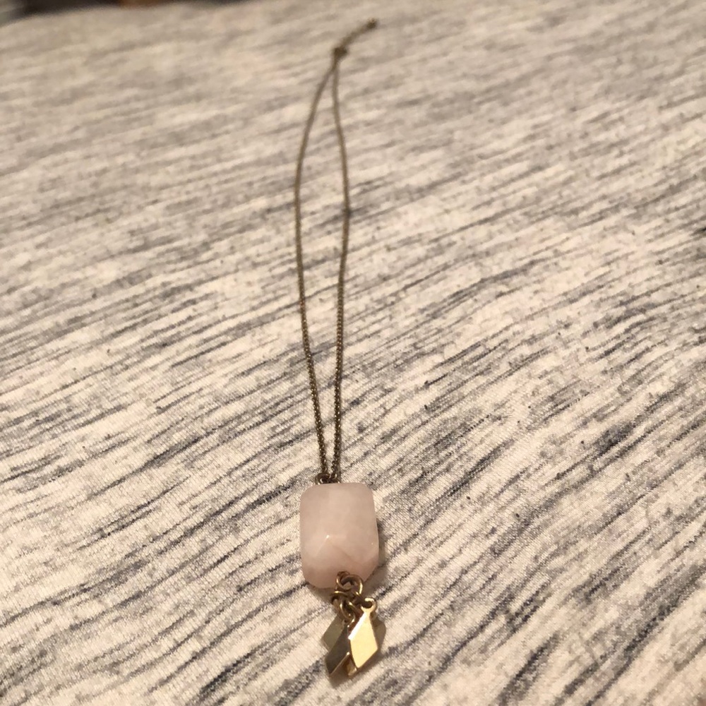 Gold and “Rose Quartz” necklace